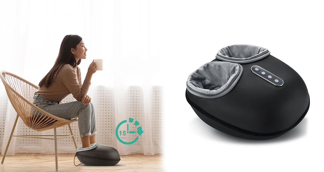 Shiatsu Elektrisk Fodmassager med Varme til Smertelindring