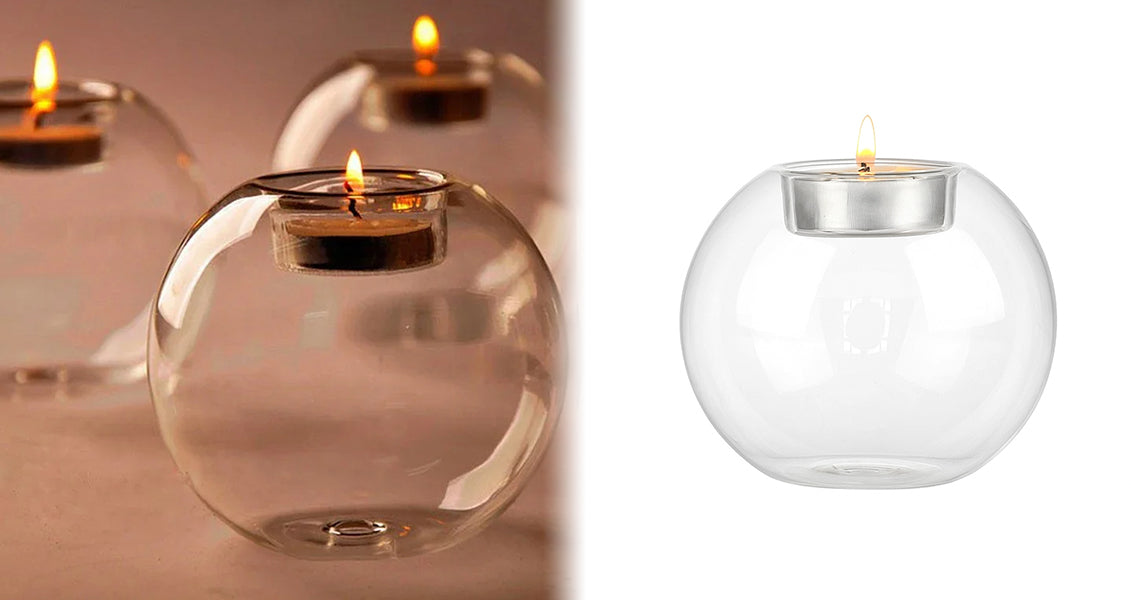 Enkel Rund Glas Fyrfadsstage