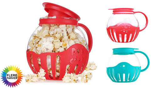 Mikroovn Popcornmaskine i Glas med Silikonelåg