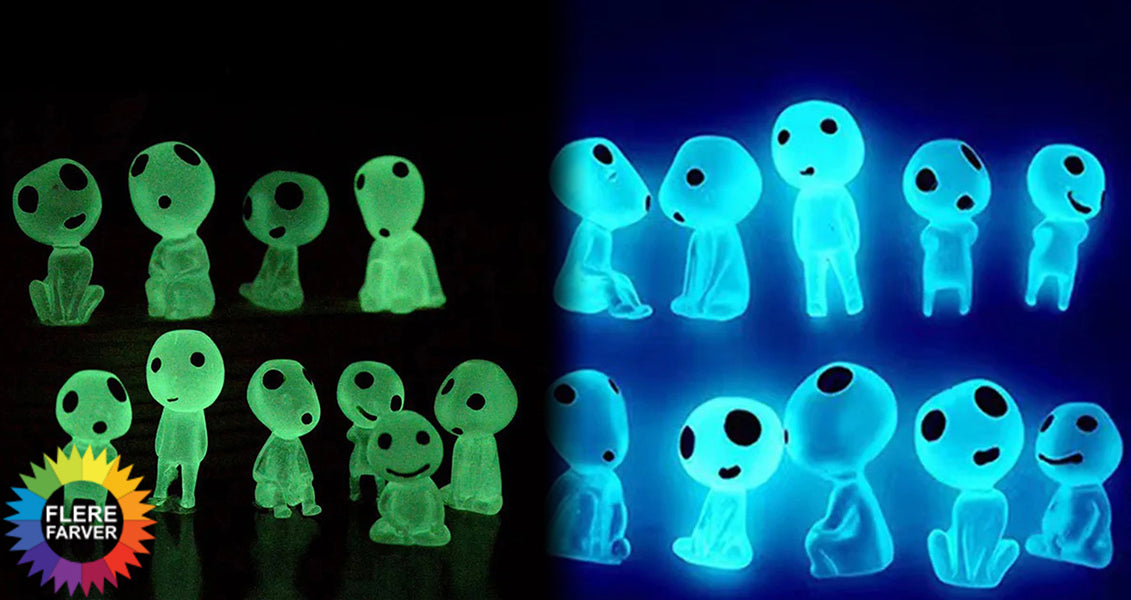 10 stk. Mini Havedekorationer, Der Lyser i Mørket