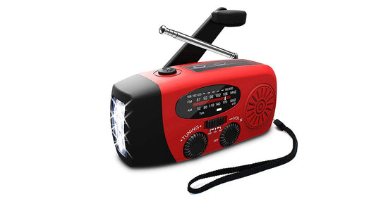 Bærbar Solcelledrevet Nødradio med Håndsving og Lommelygte