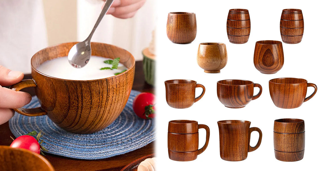 Håndlavet Trækrus – Kaffe, Te, Øl