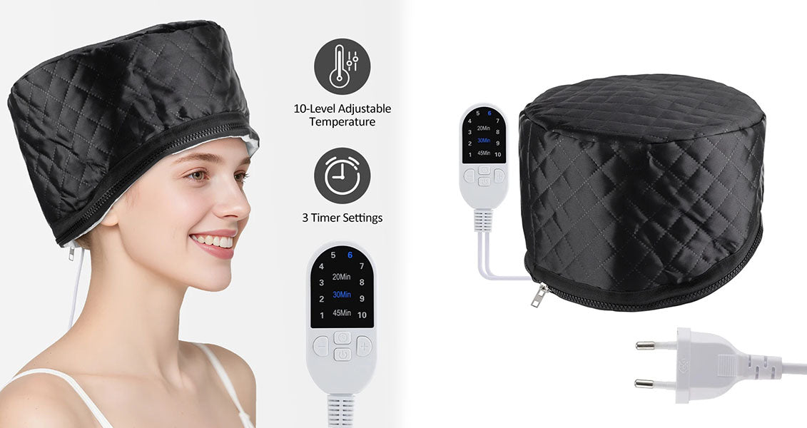 Elektrisk Hårdamperkappe med Timer og 10 Varmeniveauer