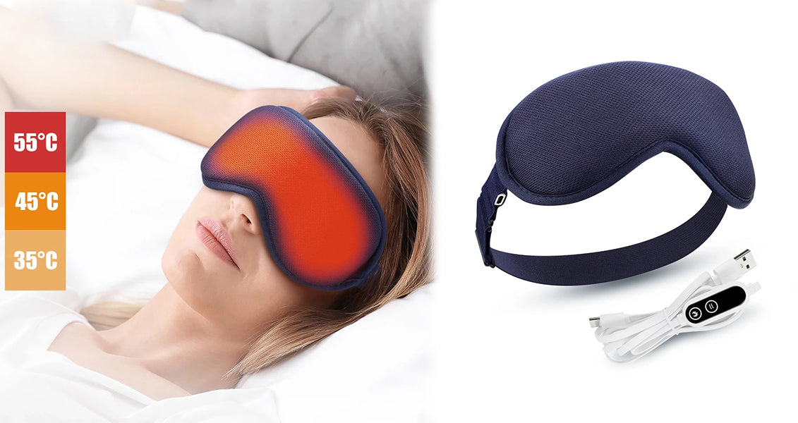 USB-Opvarmet Damp-Øjenmassagemaske