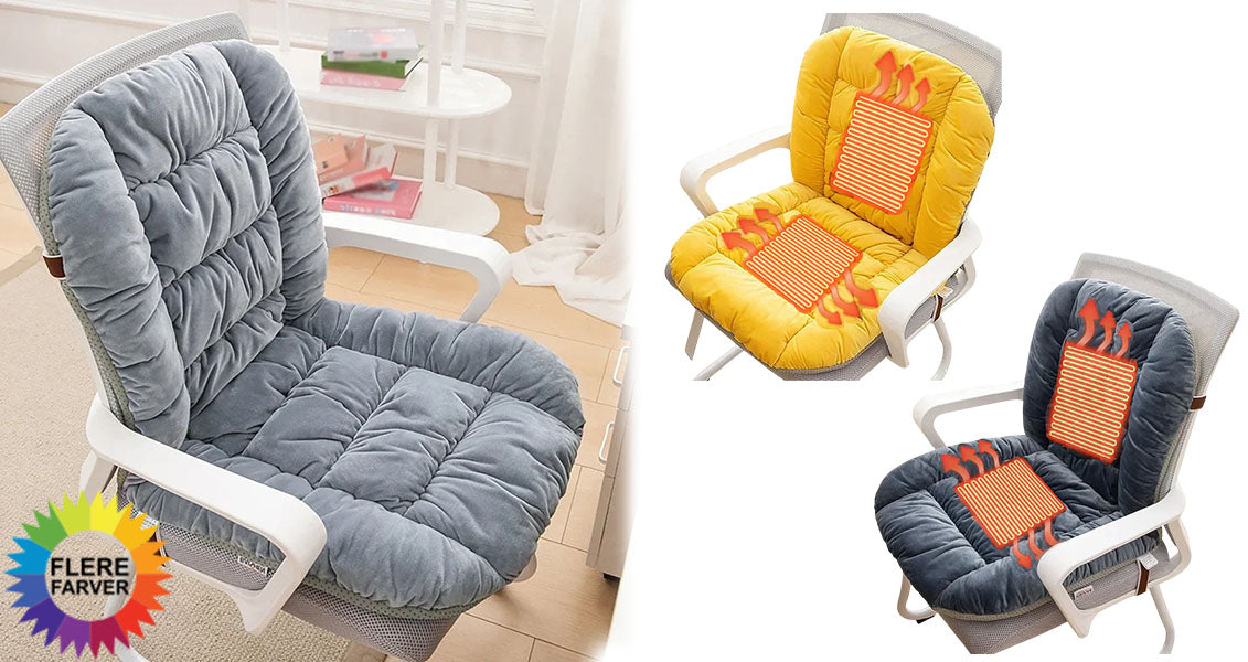 Elektrisk Varmesædepude med Ryglæn – Justerbar Temperatur