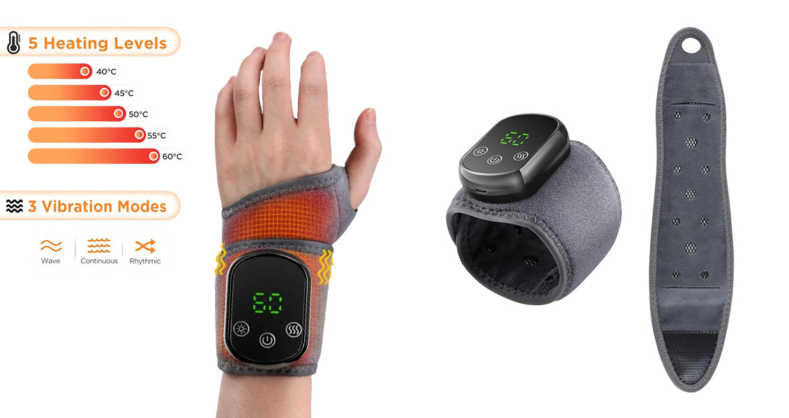 2-i-1 Varmearmbånd med Vibrationsmassage
