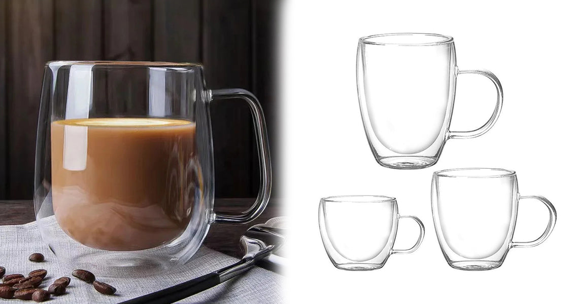 Varmebestandigt Dobbeltvægget Glaskrus 150-350ml