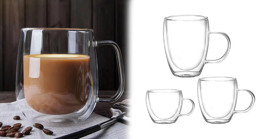 Varmebestandigt Dobbeltvægget Glaskrus 150-350ml