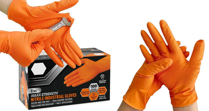 Kraftige Orange Nitril-Sikkerhedshandsker