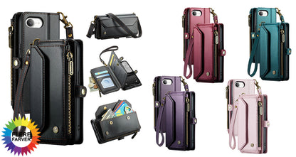 iPhone-pung med Rem, Lynlås og Kortholder