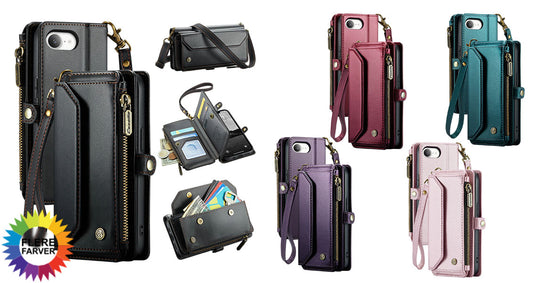 iPhone-pung med Rem, Lynlås og Kortholder