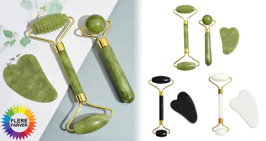 Premium Naturlig Jade Gua Sha-Rulle Til Ansigt Og Hals – Revitalisér, form og berolig din hud med en blid, kølende massage