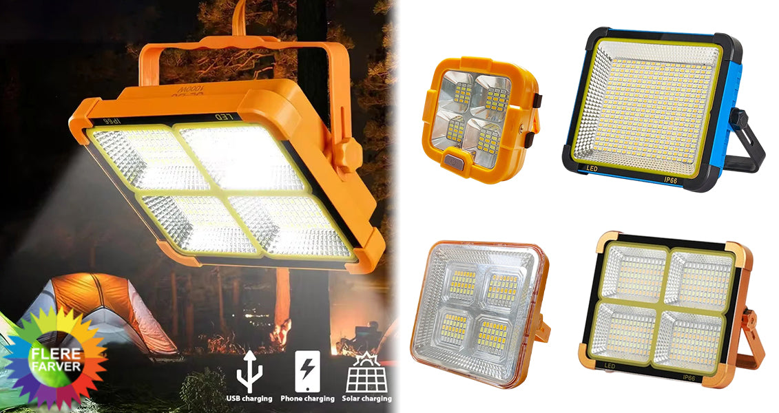 USB Genopladelig LED Solcelleprojektør