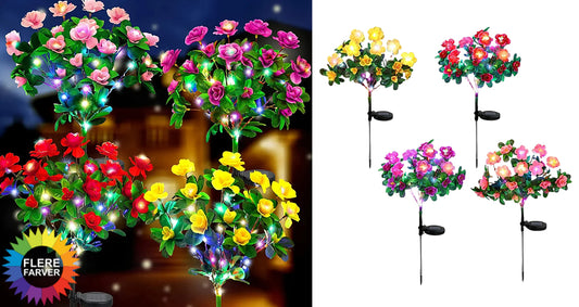 LED Blomster Solcellelampe