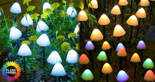 10 LED Solcelledrevne Havelamper i Svampedesign