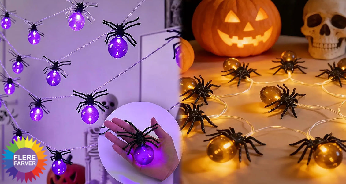 10 LED Spindellys til Halloween