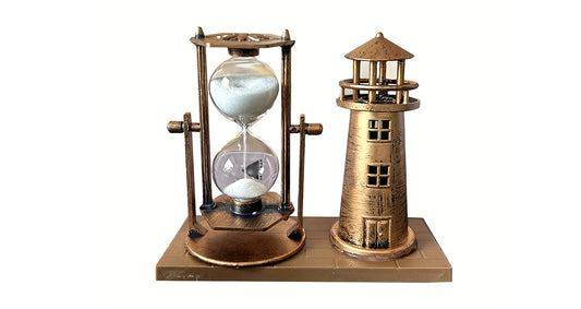 Vintage Fyrtårn med Timeglas i Bronzefarve