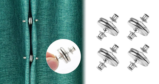 Magnetisk Gardinklemme-Sæt med Knapper (4 stk.)