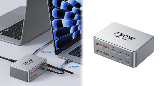 330W USB-C GaN Multiport Hurtigoplader