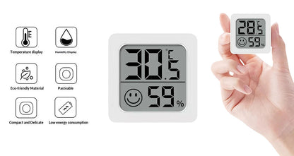 Mini LCD-termometer Hygrometer og Fugtighedsmåler