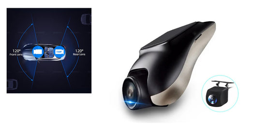 720P Mini Dashcam med ADAS og Bakkamera