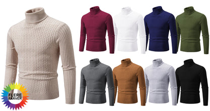 Varm Strikket Herretrøje med Rullekrave