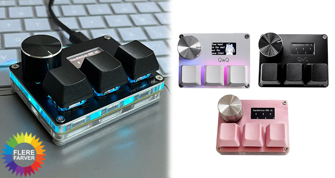 Mini Makrotastatur med Drejeknap, Skærm & Hurtigudløser