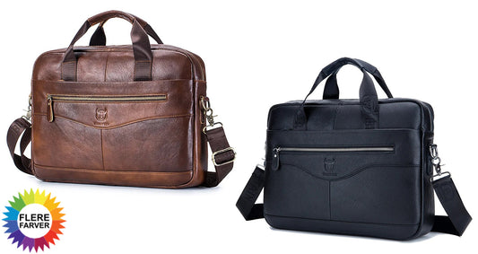 Bærbar Laptoptaske i Ægte Læder
