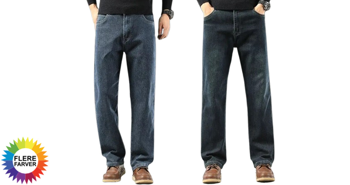 Herre Jeans med Løs Pasform Stretch og Lige Ben