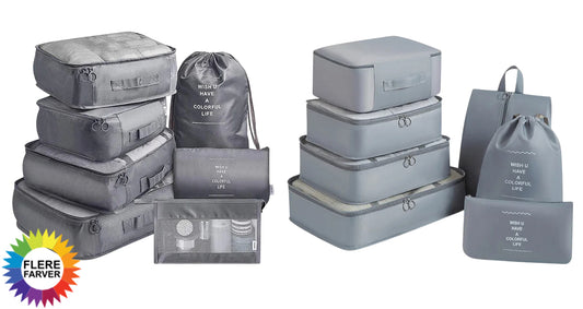 7-Delt Sæt med Kuffertorganisator Tasker