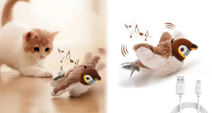 Genopladeligt Plys Kvidrende Fuglelegetøj til Katte og Hunde