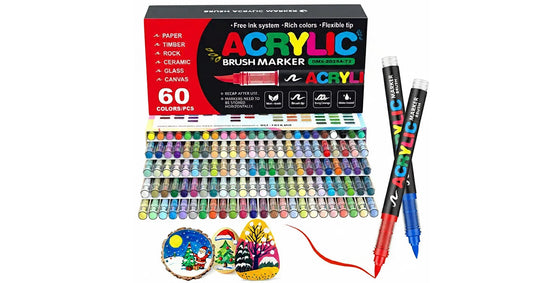 Akrylmalingstuschersæt med Blød Penselspids