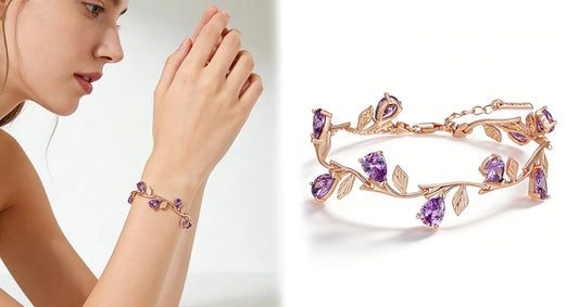 Lilla Zirkonarmbånd med Bladmotiv til Kvinder
