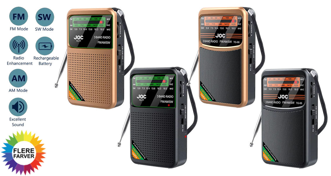 Bærbar Genopladelig FM AM SW Radio