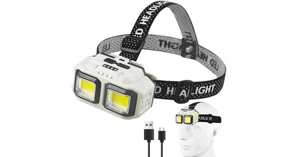 Kraftig LED Genopladelig Vandtæt Pandelampe