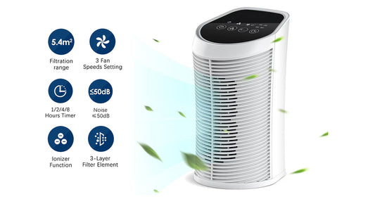 Støjsvag HEPA Luftrenser til Hjemmet med 3 Hastigheder