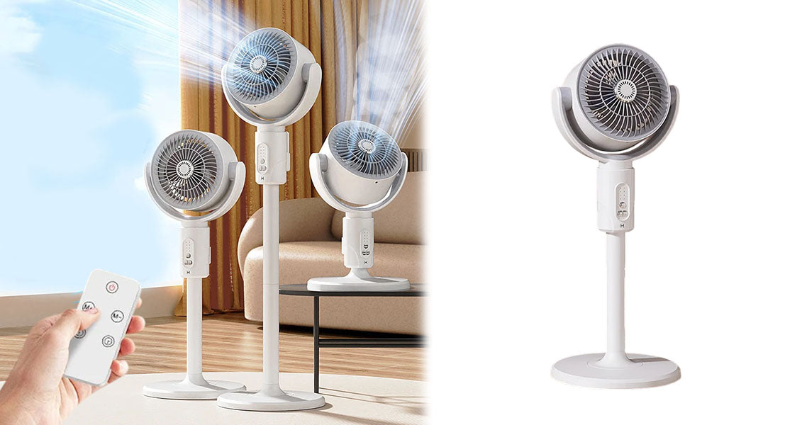 Genopladelig Standventilator med Justerbar Højde