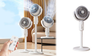 Genopladelig Standventilator med Justerbar Højde