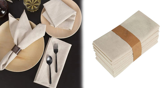 Sæt med 6 Tykke, Genanvendelige Stofservietter til en Forhøjet Spiseoplevelse