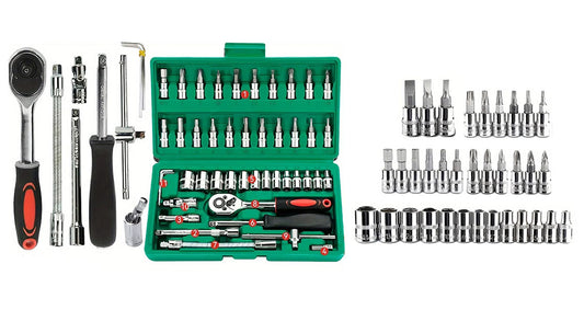 46 Dele Skraldenøglesæt til Bilreparation