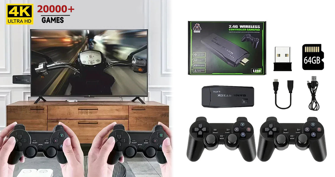 4K Retrospilkonsol med 20.000 Spil og 2 Controllere