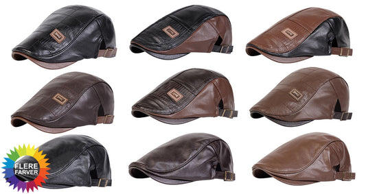 Justerbar Retro PU-Læderkasket til Mænd