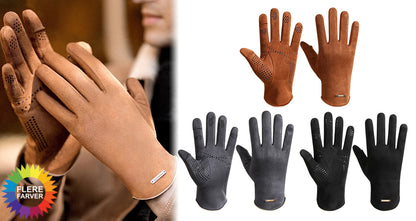 Varme Ruskind Vinterhandsker med Touchscreen til Mænd