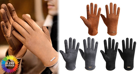 Varme Ruskind Vinterhandsker med Touchscreen til Mænd