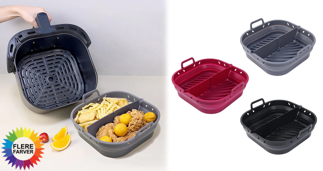 Genanvendelige Silikonebakker til Airfryer 5,5–7,5 L