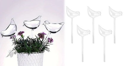 5-Pak Fugleformede Selvvandende Plantekugler