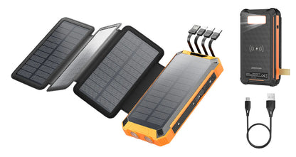 Foldbar Solcelle Powerbank til Camping og Udendørs Brug