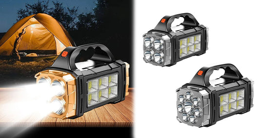 Solcelle LED Lommelygte med Campinglanterne