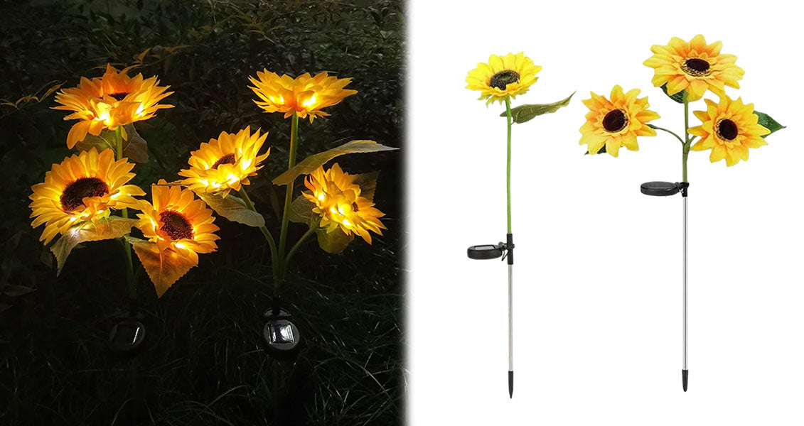 Solcelledrevet LED Solsikke Havelys Dekoration