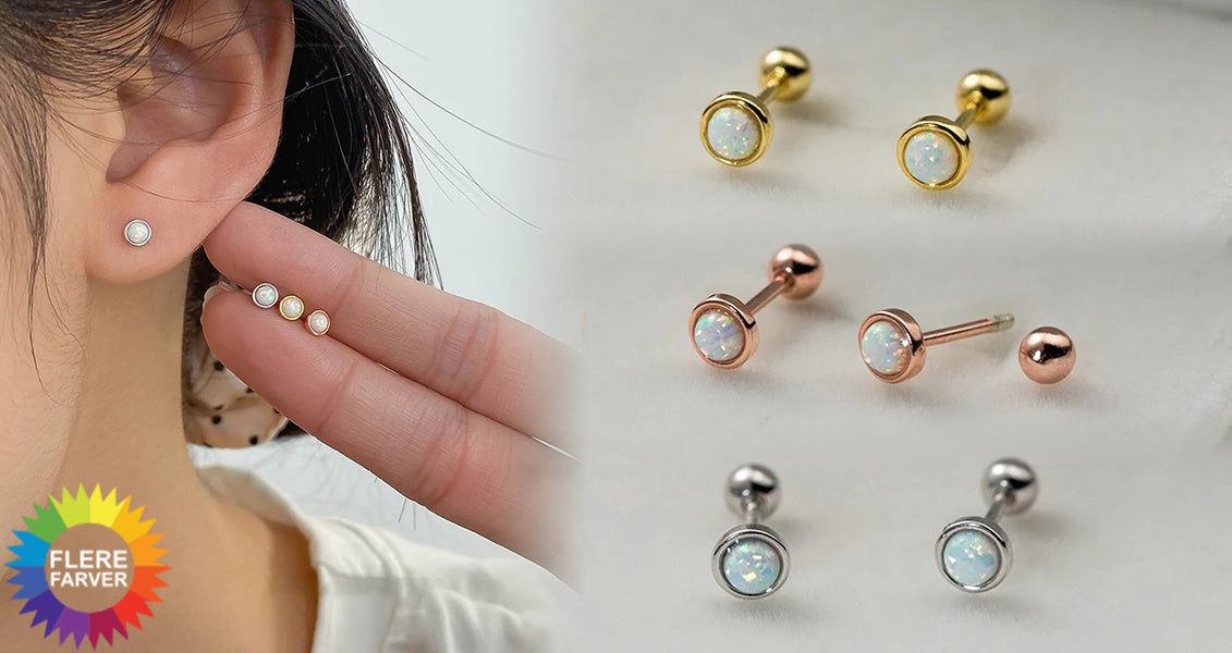 Sterlingsølv Opal Ørestikker til Kvinder